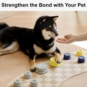 MEWOOFUN Dog Talking Buttons - 12-Pack Rechargeable Voice Recording Buttons With Mat, Communication Starter Kit For Dogs & Cats, Easy-to-Use Pet Sound
