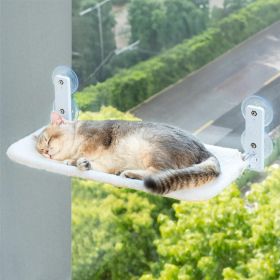 MEWOOFUN Cat Window Perch Hammock With Steel Frame And Strong Suction Cups Washable Cat Bed Seat For Indoor Cats White Medium