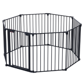 200 Adjustable Safety Gate 8 Panels Play Yard Metal Doorways Fireplace Fence Christmas Tree Fence Gate For House Stairs Gate Prohibited Area Fenc