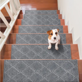 VEVOR Stair Treads, Stairs Carpet Non Slip 9 X 28, Indoor Stair Runner For Wooden Steps, Anti Slip Carpet Soft Edging Stair Rugs Mats For Kids Elders