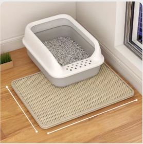 Cat Litter Mat Double Layer Filter Anti-bring Out (Option: Beige-30x45)