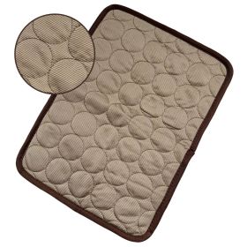 Pet Dog Cat Ice Silk Cold Nest Pad For Cooling In Summer (Option: Brown-102x70cm)